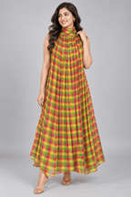 Aaradhya Multi Colour Checked Sleeveless Dress1