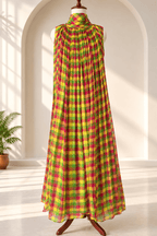 Aaradhya Multi Colour Checked Sleeveless Dress5