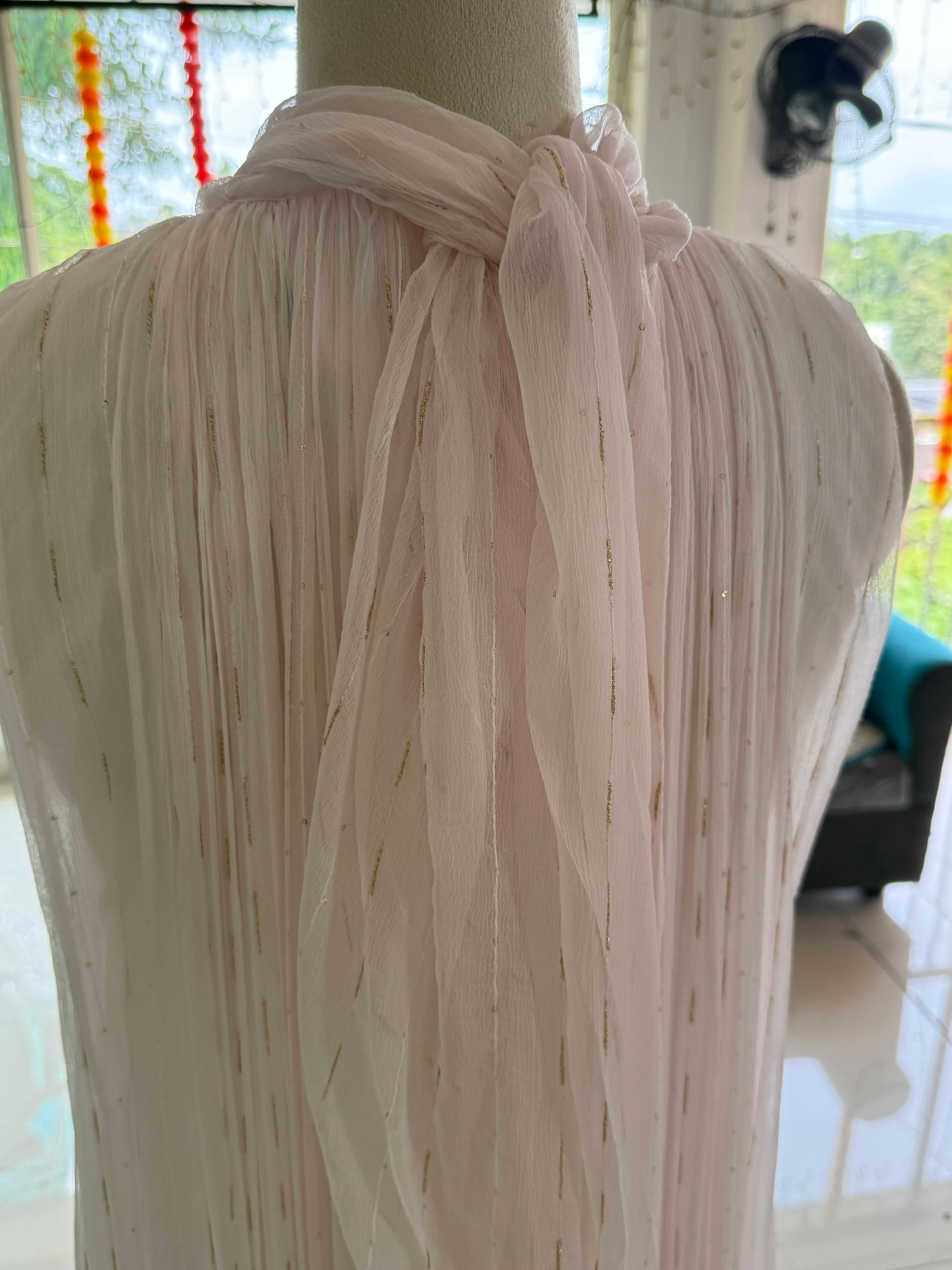 Baby Light Pink Crushed Chiffon Dress
