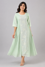 Pista Gul Chanderi Dress