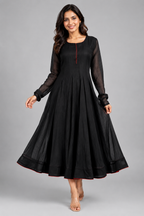 Noir Chanderi Anarkali Dress