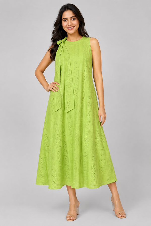 Harini Lime Cotton Dress