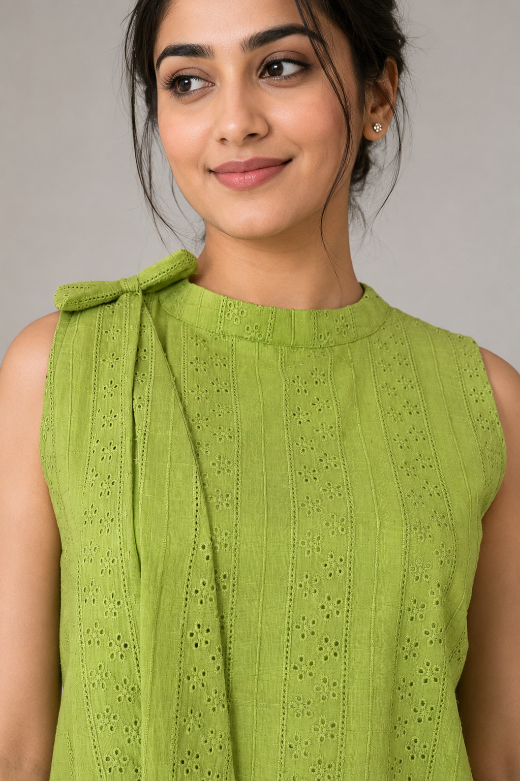 Harini Lime Cotton Dress