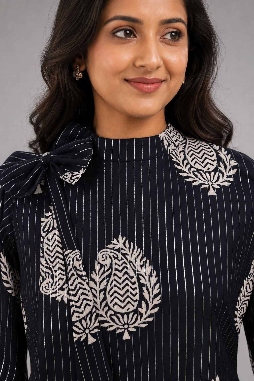 Noir Kalamkari Cotton Maxi Dress