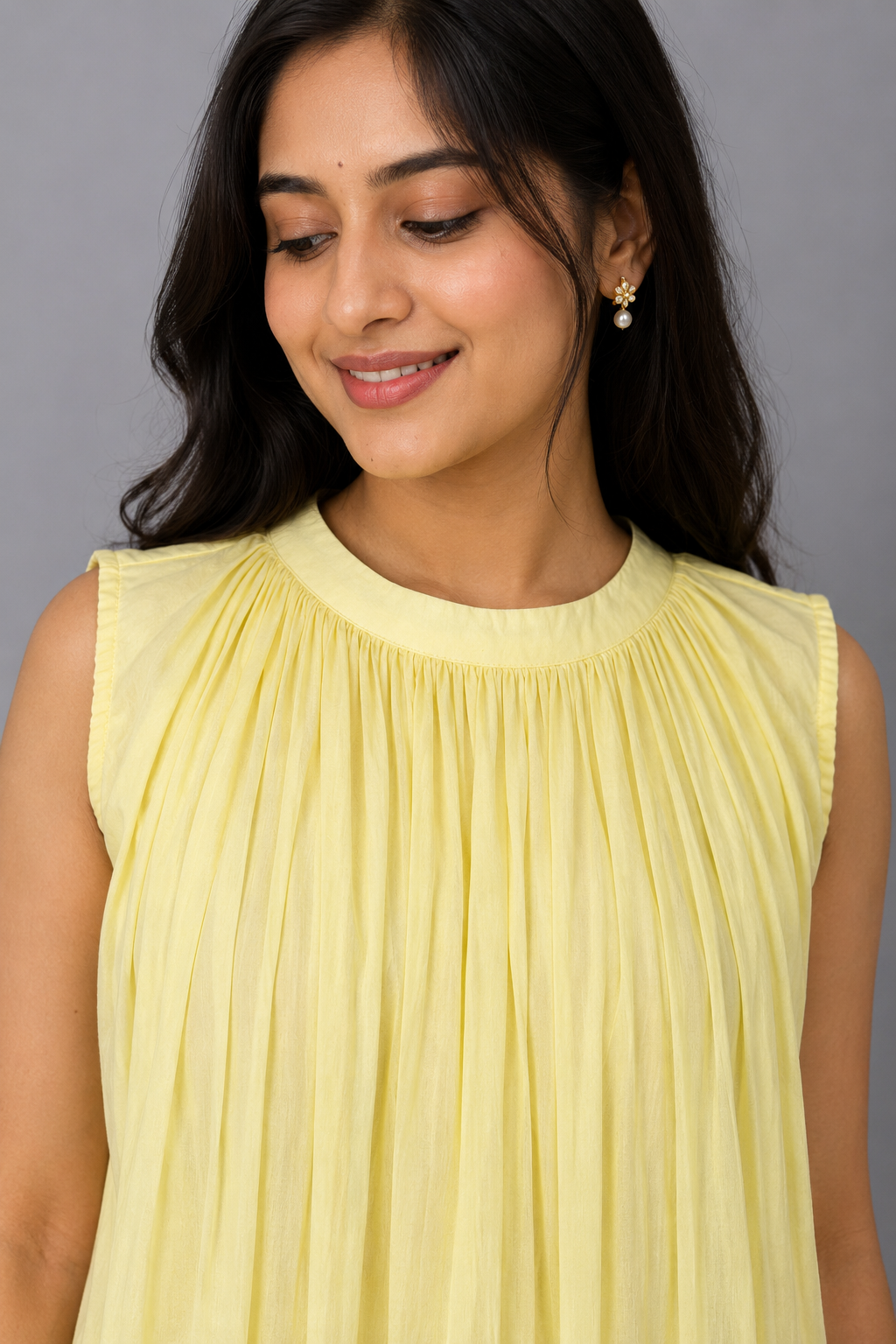 Lemon Noor Georgette Dress
