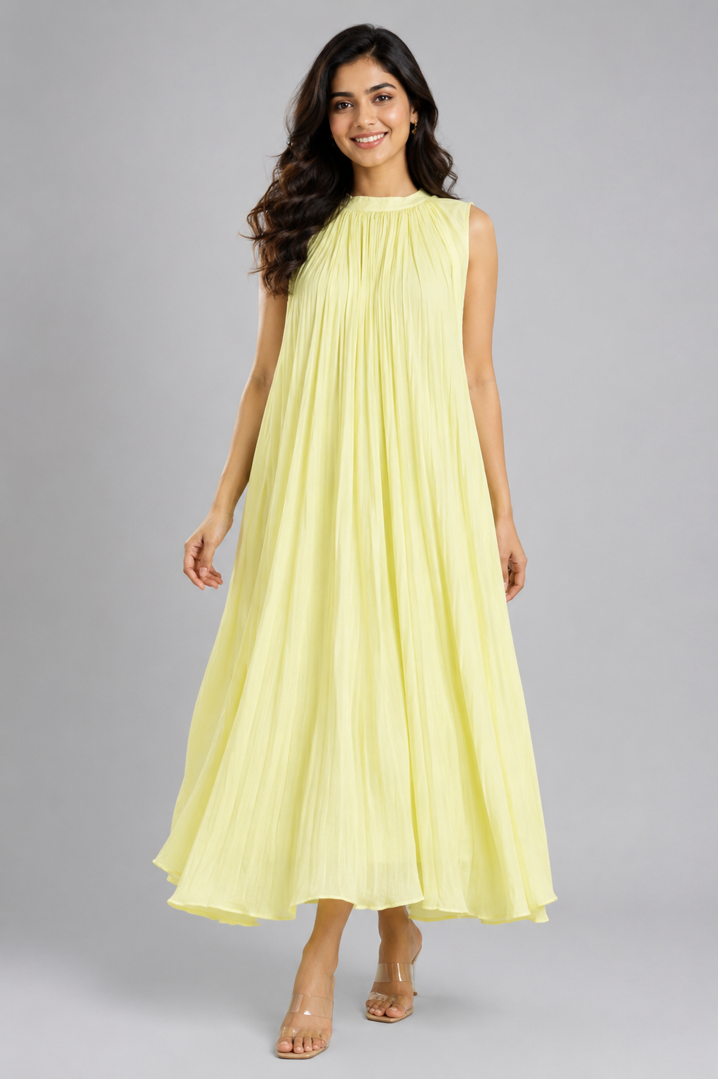 Lemon Noor Georgette Dress