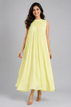Lemon Noor Georgette Dress