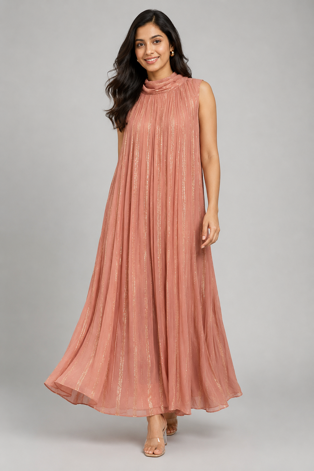 Gulnaar Crush Chiffon Dress