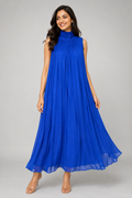 Royal Blue Pleated Maxi Dress