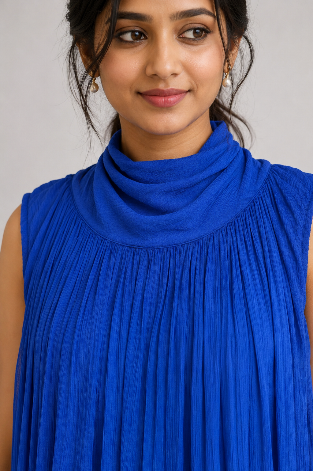 Royal Blue Pleated Maxi Dress