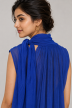 Royal Blue Pleated Maxi Dress
