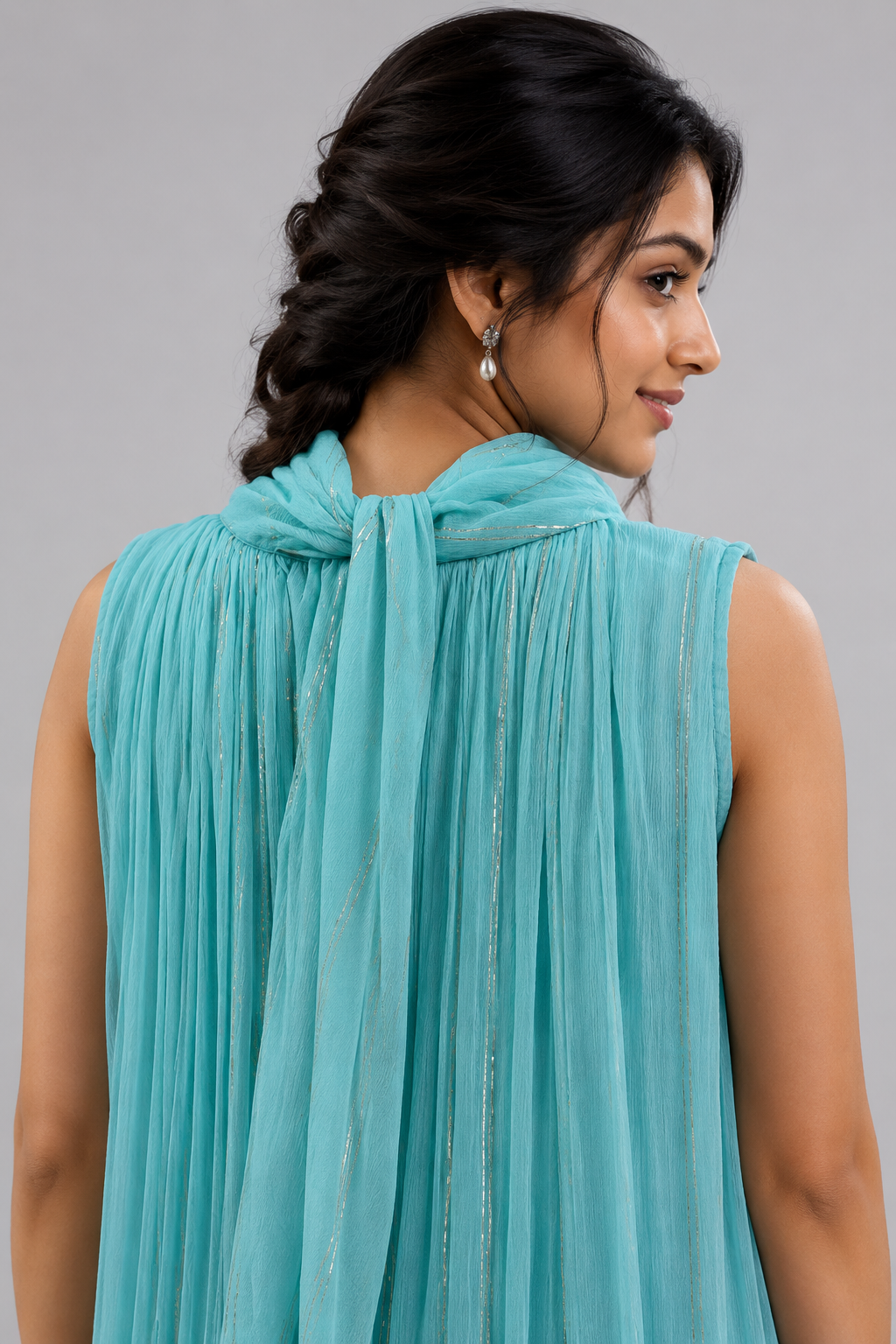 Neel Tara Aqua Maxi Dress