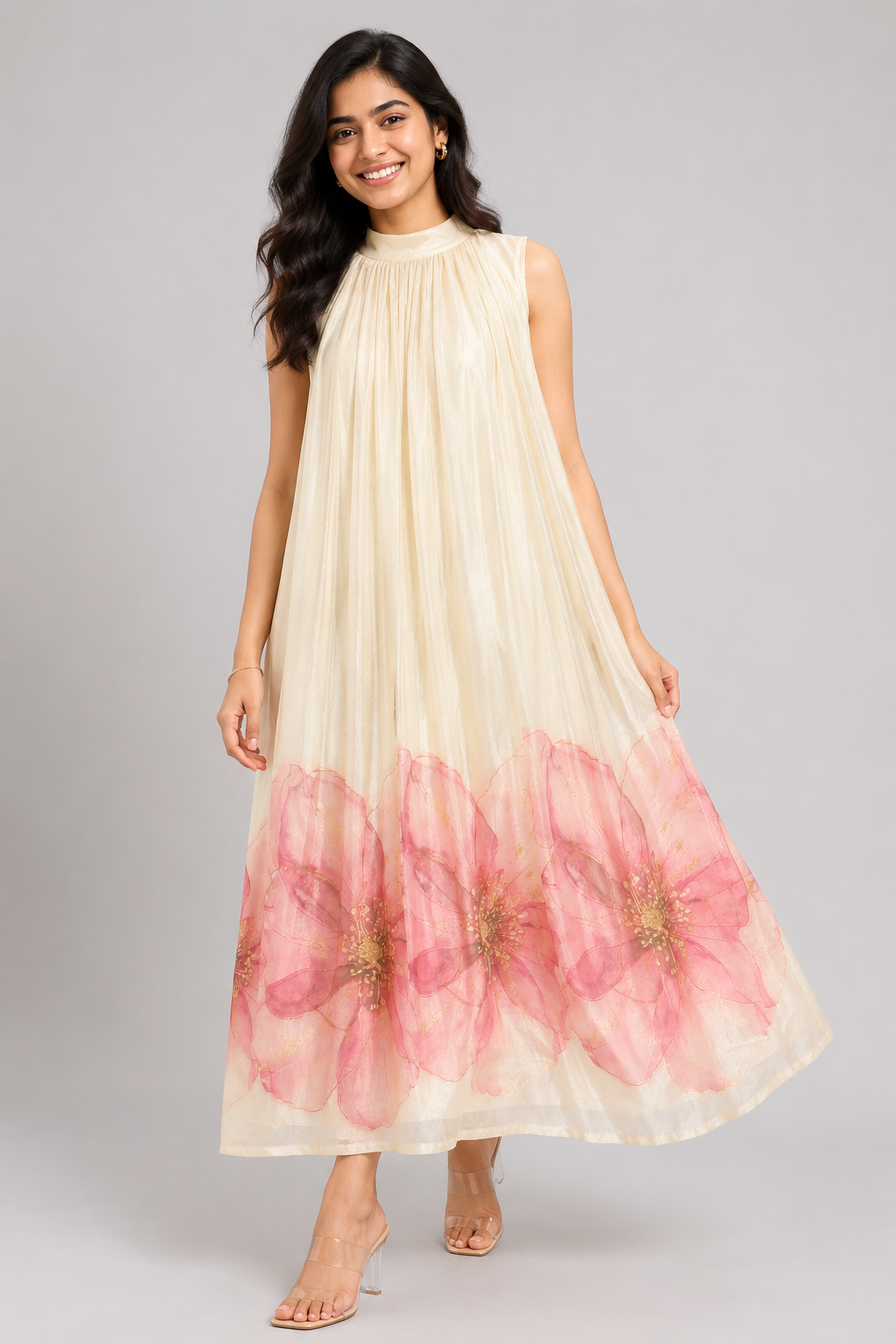 Pushpika Ivory Floral Maxi Dress