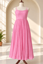 Gulabi Glass Chanderi Dress with Graceful Pleated Flare6