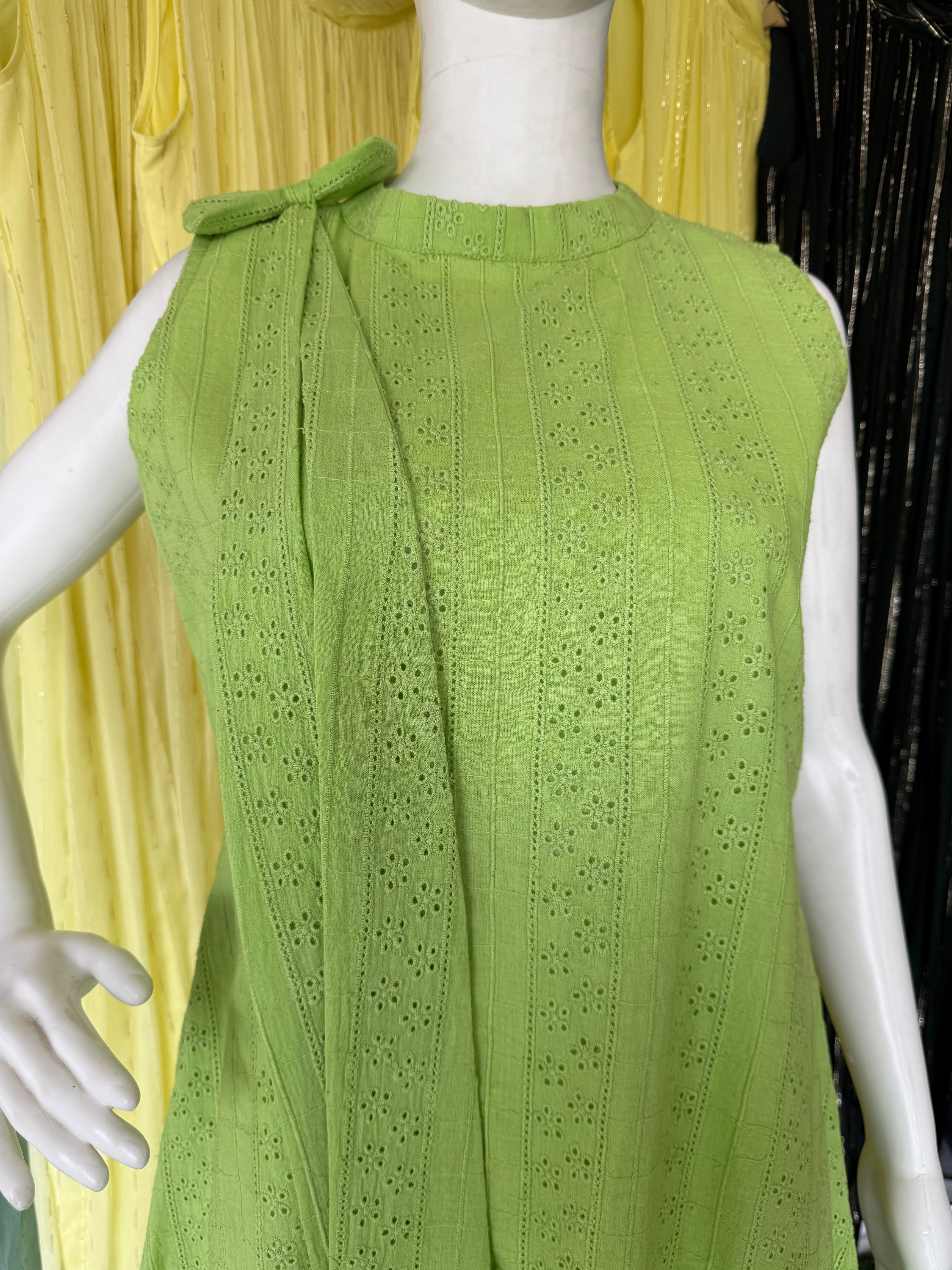 Harini Lime Cotton Dress