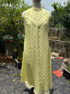 Lemon Dew Glass Chanderi Maxi Dress