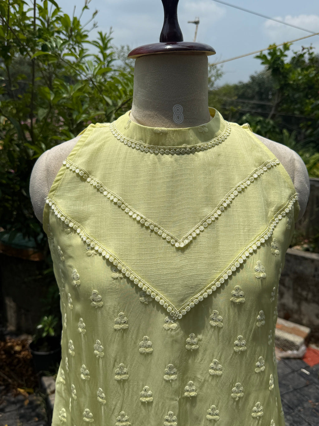 Lemon Dew Glass Chanderi Maxi Dress