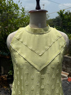 Lemon Dew Glass Chanderi Maxi Dress