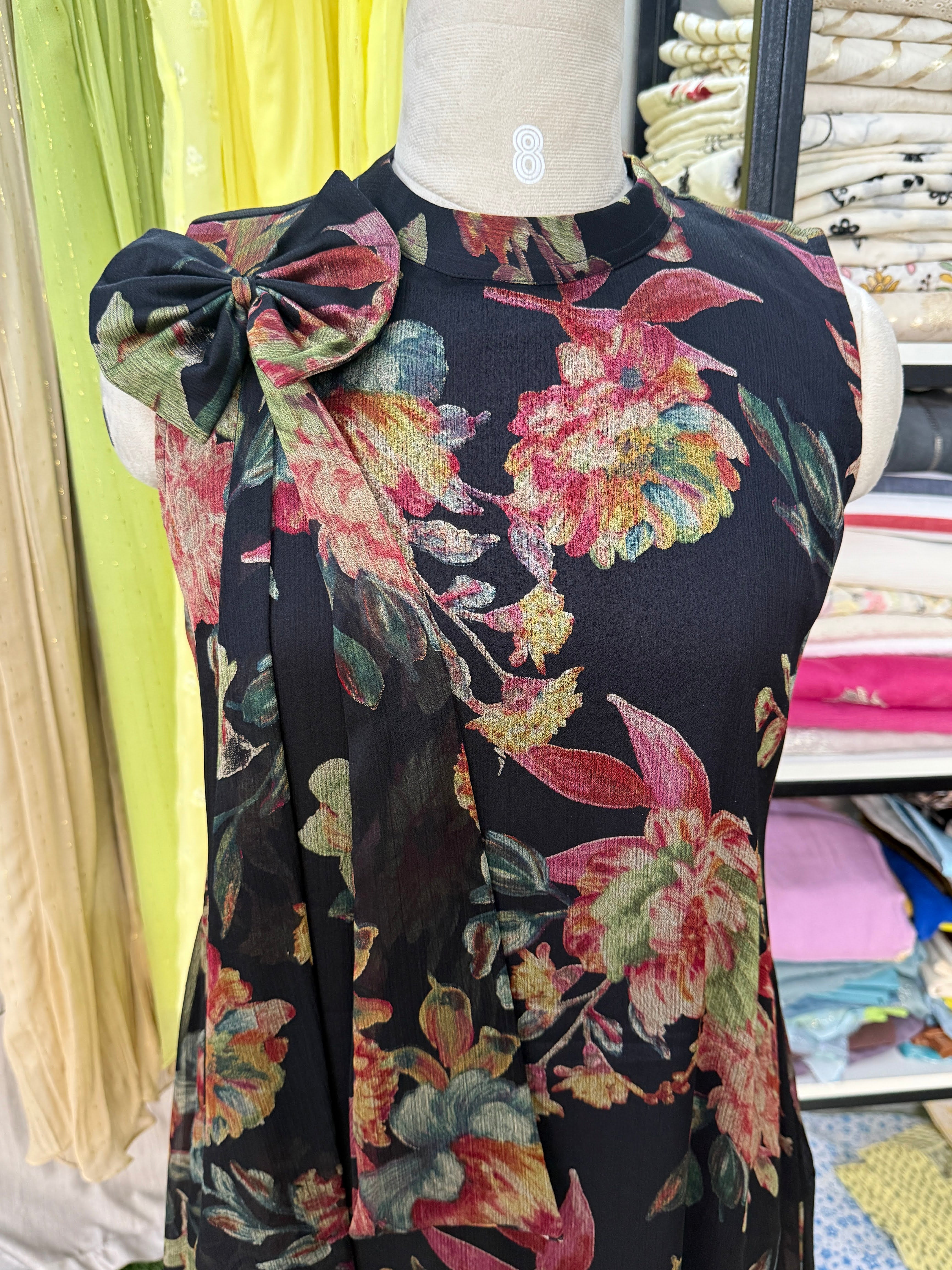 Gulbahar Floral Chiffon Maxi Dress