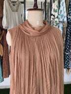Mehera Mocha Crushed Chiffon Maxi Dress