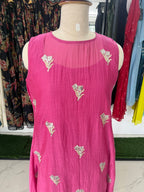 Rani Pink Floral Embroidered Midi Dress