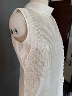 Ivory Noor White Glass Chanderi Dress Real side View