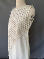 Ivory Pushpa White Glass Chanderi Dress real right side View