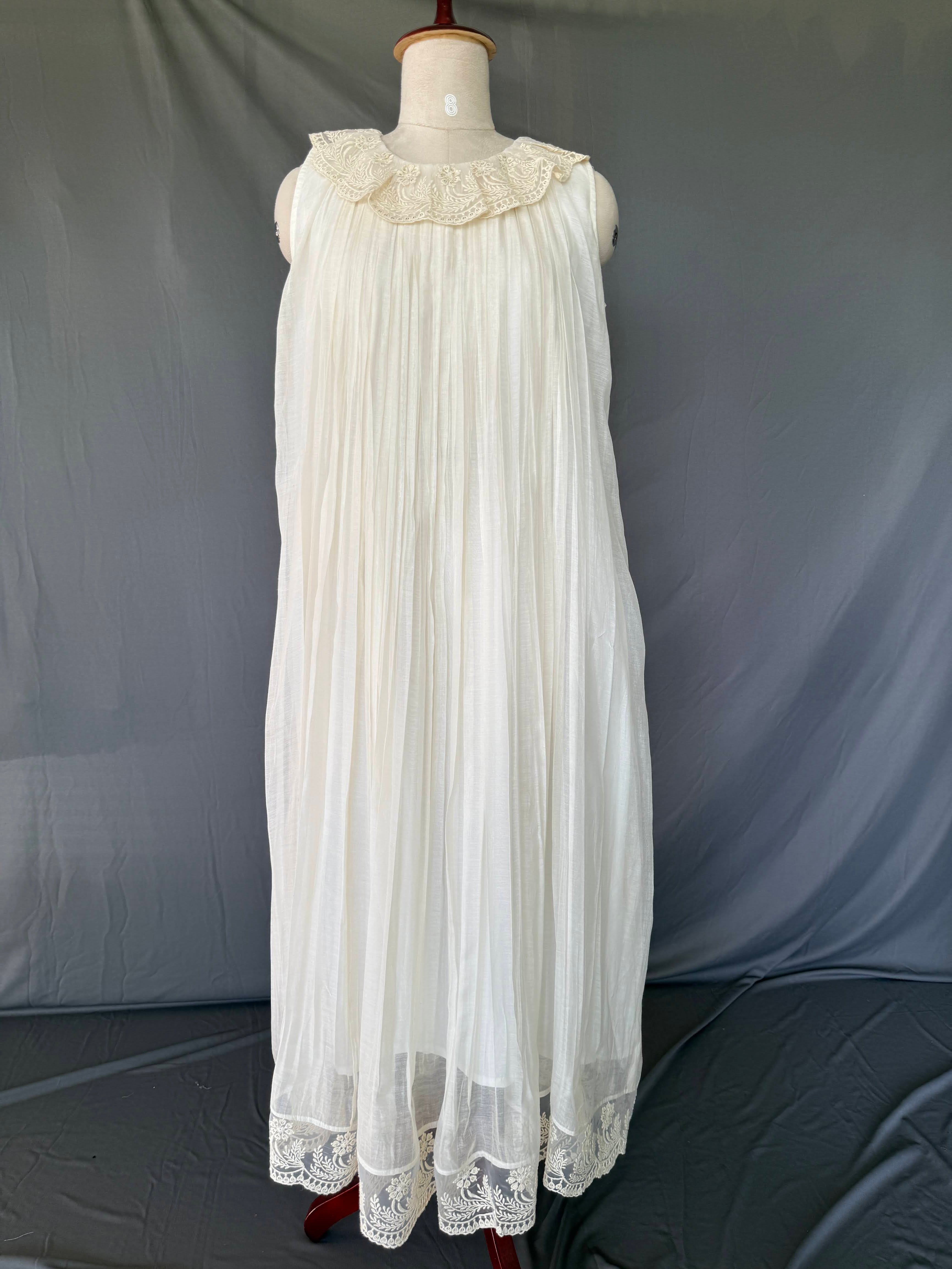 Ivory Meher White Glass Chanderi Dress Front real View