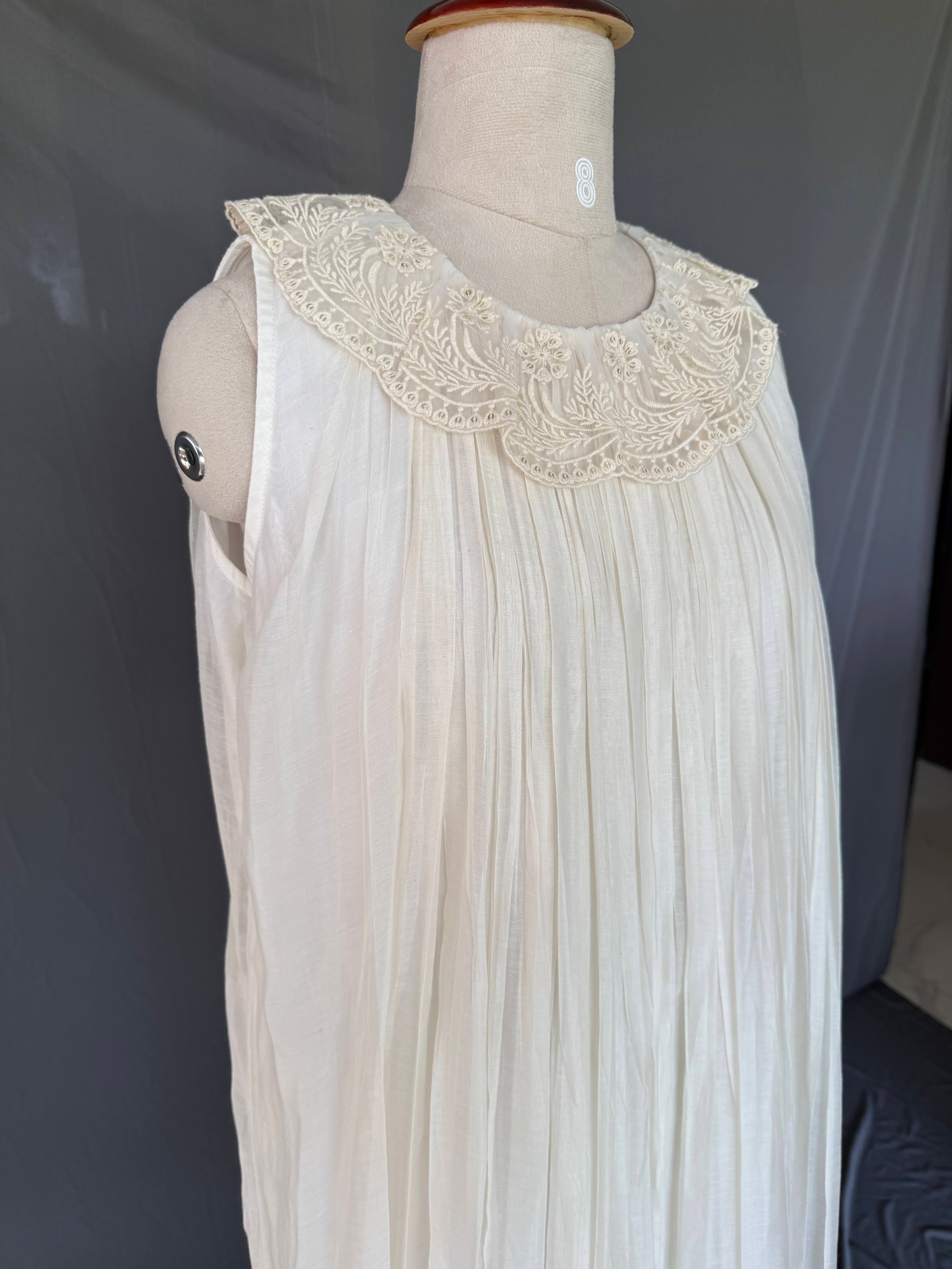 Ivory Meher White Glass Chanderi Dress real close up View