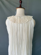 Ivory Meher White Glass Chanderi Dress real back View