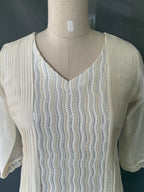 Ivory Noorika White Glass Chanderi Dress real View
