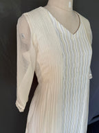 Ivory Noorika White Glass Chanderi Dress real side View