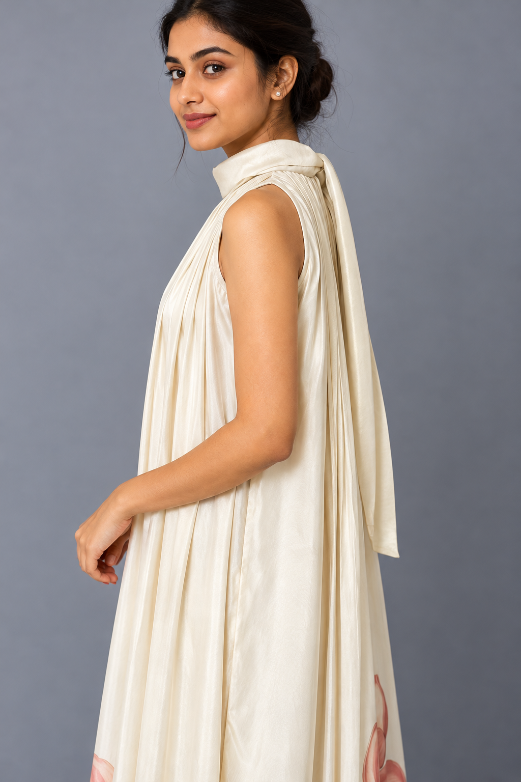 Kamal Ivory Tissue Chanderi Dress