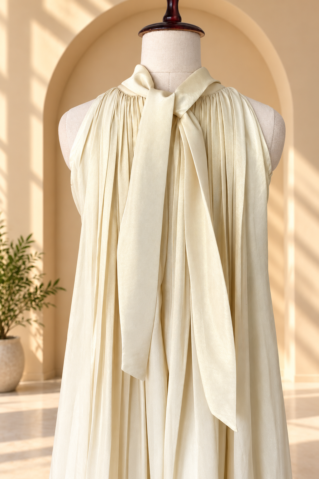 Kamal Ivory Tissue Chanderi Dress