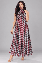 Kashish Multicolour Check Mull Cotton Dress1