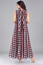 Kashish Multicolour Check Mull Cotton Dress4
