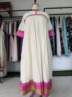 Gulabi Ivory Gathered Maxi Dress | Premium Women's Wear | D'BOQ