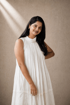 Ivory Grace Tiered Pleated Dress